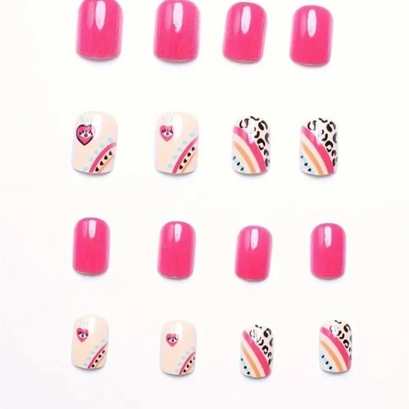 Pink Polka Dot Themed Fake Press On Nails NWT - Picture 5 of 11